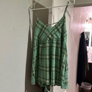 Urban outfitters green patterned romper